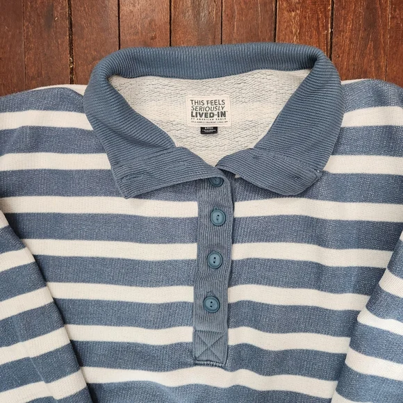 American Eagle Big Hug Henley Sweatshirt – Size Small (Oversized) - Picture 2 of 7